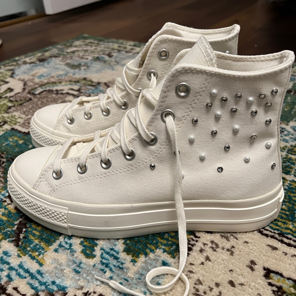 Converse Women's White High-Top Sneakers - Picture 3 of 6